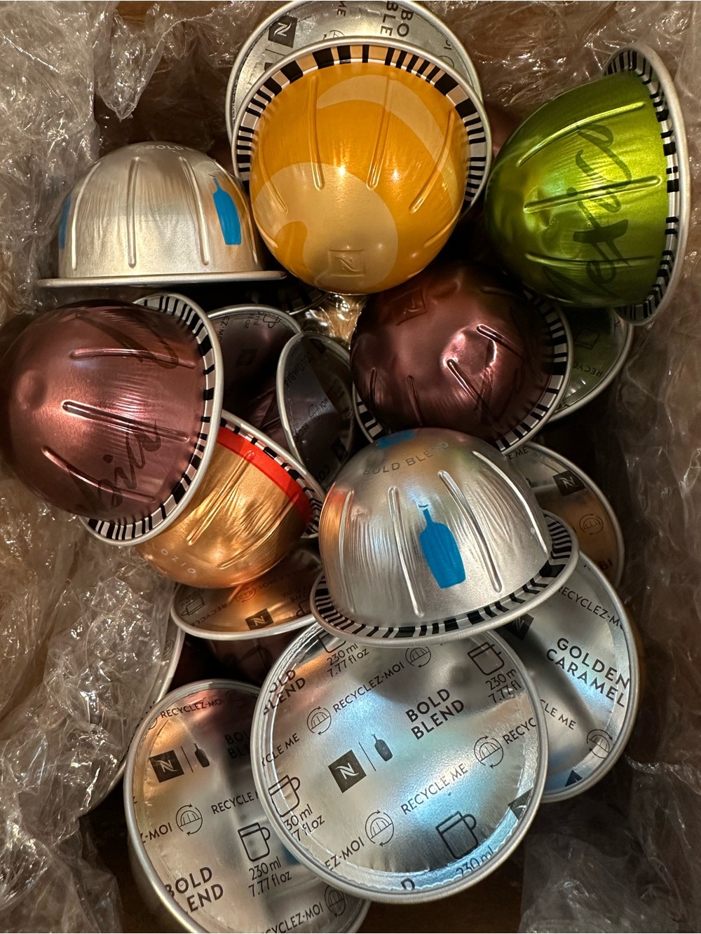 Nespresso Assorted Coffee Capsules - Silver, Gold, Green, Bronze, Copper